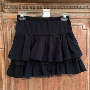 Gymboree Black Cotton Ruffle/ Tuille Trim Skirt Size 12